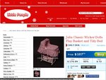 $107.99 Julia Classic Wicker Dolls Play Basket and Tidy Bed