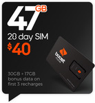Boost Mobile $40 Starter Pack 28-days 30GB Data, Unlim Call/TXT for $15 Delivered @ Boost Mobile, + Delivery @ Officeworks