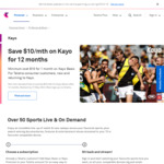 $15 per month for 12 months Kayo Sports (Basic) subscription via Telstra