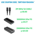 100W Cable $6.90, Power banks 10000mAh $15.17 & 20000mAh $23.00 Delivered @ Zyron Tech
