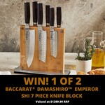 Win 1 of 2 Baccarat Damashiro Emperor Shi 7 Piece Knife Blocks Worth $1,399.99 from Robin's Kitchen