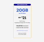 Catch Connect 90-Day Prepaid Mobile Plan: 20GB, Unlimited Standard National Talk & Text $21 (Was $29) @ Catch Connect