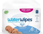 WaterWipes Baby Wipes, 240 Wipes (4 X 60 Wipes) $20 (Was $25.99) + Delivery ($0 Prime/ $39 Spend) @ WaterWipes via Amazon AU