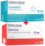 Allergy Relief Medication: 70x Lorazol 10mg (Short Dated) + 70x Cetrine (Cetirizine 10mg) $12.79 Delivered @ PharmacySavings