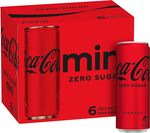 Coca-Cola Zero Sugar/Sprite Lemonade 6 x 250ml Packs $5.50 ($4.95 S&S) + Delivery ($0 with Prime/ $39 Spend) @ Amazon AU