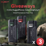 Win 1 of 3 Cubot Rugged Mobile Phones from Cubot