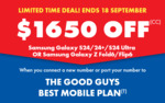 $1650 off Samsung Galaxy S24 Series, Z Fold6 or Z Flip6 on $99/M 24M TGG Mobile Plan (New/Port-In, In-Store) @ The Good Guys