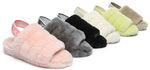 [eBay Plus] Australian Shepherd UGG Slides Women Fluffy Sheepskin Wool Nonslip Sandal Puffy $30 Delivered @ UGG Express eBay