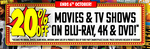 20% off All Movies and TV Shows on DVD, Blu-Ray & 4K UHD (Exclusions Apply) + Delivery ($0 C&C/ in-Store) @ JB Hi-Fi