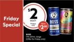 Suntory Boss Coffee 179ml-237ml Range $2 Each (Fridays Only) @ Ampol Foodary