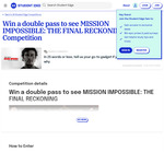 Win 1 of 10 Double Passes to See Mission Impossible: The Final Reckoning from Student Edge