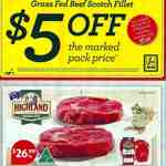 $5 off Marked Pack Price of Grass Fed Beef Scotch Fillet (Eg. 500g Pack Now $8.49) @ ALDI [VIC]