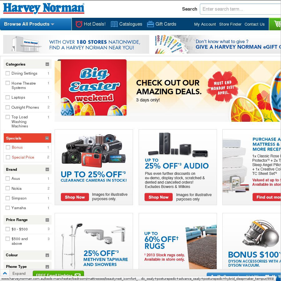 Up to 25% off Audio, up to 25% off Clearance Cameras @ Harvey Norman ...
