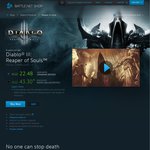 Diablo 3 Reaper of Souls PC $22.50 @ Battle.net
