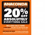 Anaconda 20% off Absolutely Everything Sale