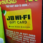 Buy $50 JB Hi-Fi Gift Card, Get Voucher for 20% off (up to Max of $20 off)
