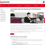 Up to 50,000 Qantas Points - Join Qantas Club for $895 by 19 Feb 2015