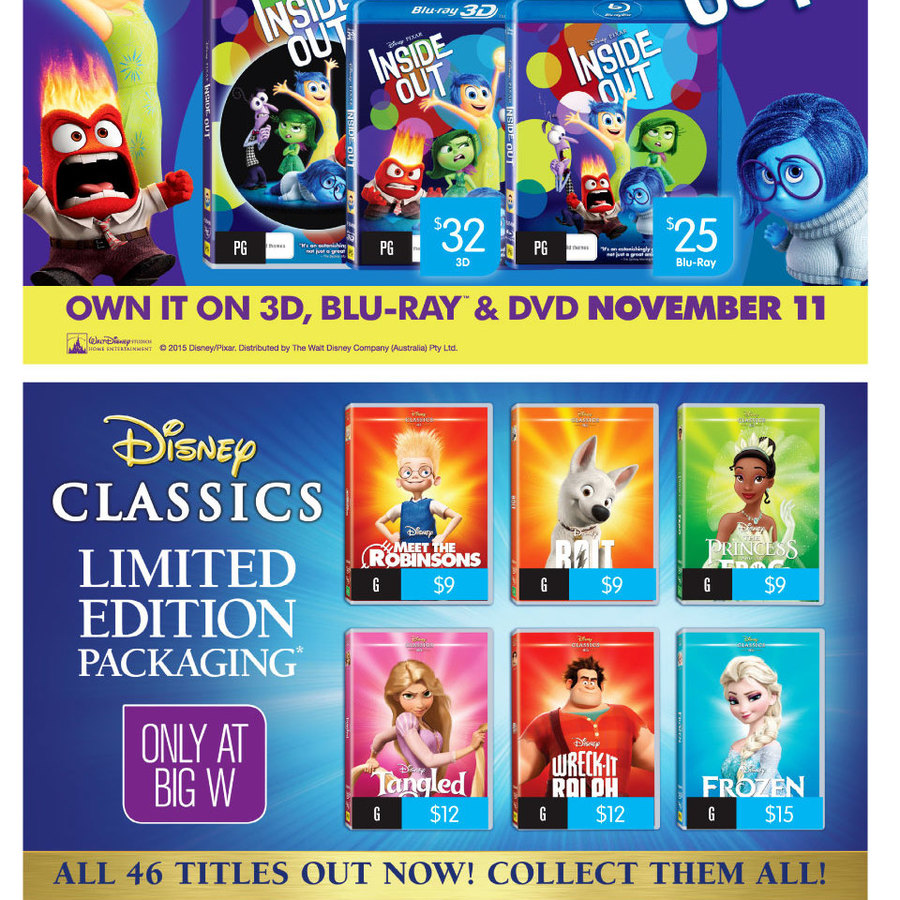 Disney Pixar Inside Out Blu Ray 3d 32 Big W Starts This Wednesday Ozbargain Disney Pixar Inside Out Blu Ray 3d 32 Big W Starts This Wednesday Ozbargain