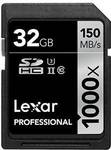 Lexar Pro 1000x 64GB SDXC UHS-II/U3 Card (150MB/s read) w/ Rescue 5 Software $29.99 USD @Amazon