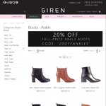 Siren Shoes 20% off Ankle Boots