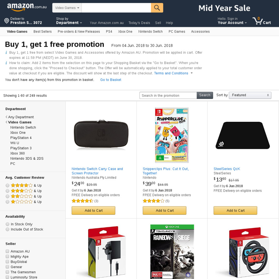 Buy 1 Get 1 Free Selected Video Games Accessories Amazon Au