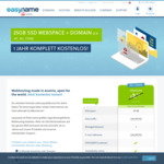 Free 25GB Hosting + Domain Name for 1 Year (Normally €2.55 / ~AU $4.14 Per Month) @ Easyname.at