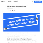 Win 1 of 5000 Ground Passes to The Aus Open with Uber