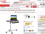 [SOLD OUT] Portable Ergonomic Angle Adjustable Laptop Table Desk Trolley with Caster Wheels $27.95