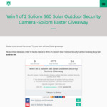 Win 1 of 2 Soliom S60 Solar Outdoor Security Cameras from Soliom