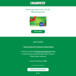 Win 1 of 3 $30 Woolworths Gift Cards from Crampeze