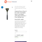 Dorco Razor Sale - 5 Blades 4 Cartridges 1 Handle $6.99 Delivered & More @ CheaperDelivered.com