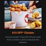 $10 off Your Order (Min Spend $30) from a Chicken Cuisine Restaurant via MenuLog