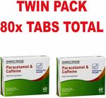 80x Pharmacy Health Paracetamol & Caffeine Tablets (Panadol Extra Generic) $11.99 Delivered @ PharmacySavings.com.au