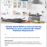 Spend $500 at Harvey Norman or Joyce Mayne with Latitude 28 Degrees Global Platinum or GO MasterCard, Get $50 Bonus Gift Card