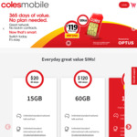 50% off Your Next Recharge: $150 365 Days Plan for $75 @ Coles Mobile (Existing Users)