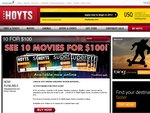 Hoyts 10 Tickets for $100 + $7.50 Minimum Delivery & Handling Cost (Not All States)