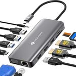 Novoo 12-in-1 USB C Hub with 2 HDMI, VGA, Ethernet 100W PD $29.99 Delivered @ Wellmade Brands AU via Amazon Au