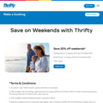 Get 20% Discount on Weekend Car Rentals (Between Thursdays 11am and Sundays Midnight) @ Thrifty