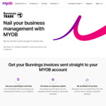 MYOB Business Management: Pay 1 Month (Lite Plan $30, Pro Plan $55), Get 12 Extra Months - Bunnings PowerPass Members Only