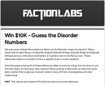 Win $10,000 Cash by Guessing All Disorder References from Faction Labs