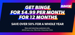 Binge Basic with Ads $4.99/Month for 12 Months (New and Returning Customers) @ Binge