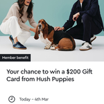 Win a Hush Puppies Gift Card from Westfield [Westfield Members + App NSW/VIC]