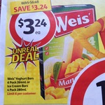 HALF PRICE Weis Ice-Cream Bars 4-Pack $3.24 at Coles ($0.81 Each) - Starts 19/02