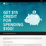 US SEN "Get $15 Credit for Spending $100!" 