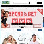 CityBeach Get $20 off $100 Spend, $30 off $150 Spend, $40 off $200 Spend (Full Price Items Only)