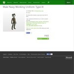 Free Navy Working Uniform Type III Xbox Avatar Outfit