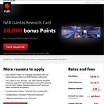 20,000 Reward / QFF Points with NAB Qantas Reward Credit Card (1st Year Annual Fee Waived)