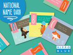 Hippo Blue Free Name Labels - National Name Day $2.99 Delivery