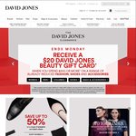 Receive a $20 David Jones Beauty Gift Card When You Spend $200 or More