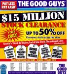 Good Guys up to 50% off Clearance Stock (NSW)